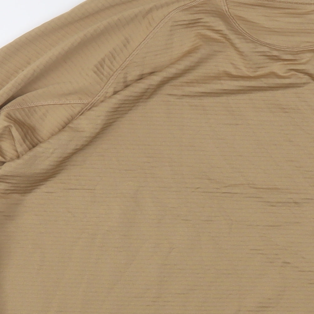 GOODMOVE Womens Beige Polyester Basic T-Shirt Size 22 Round Neck Pullover