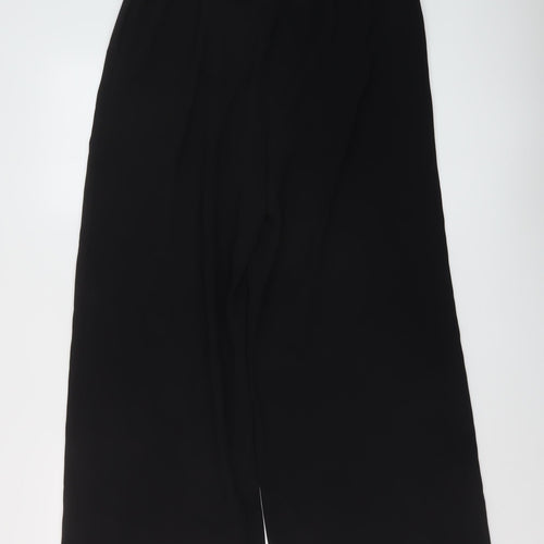 Marks and Spencer Womens Black Polyester Trousers Size 12 L28 in Regular Drawstring