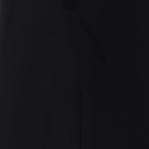 Marks and Spencer Womens Black Polyester Trousers Size 12 L28 in Regular Drawstring