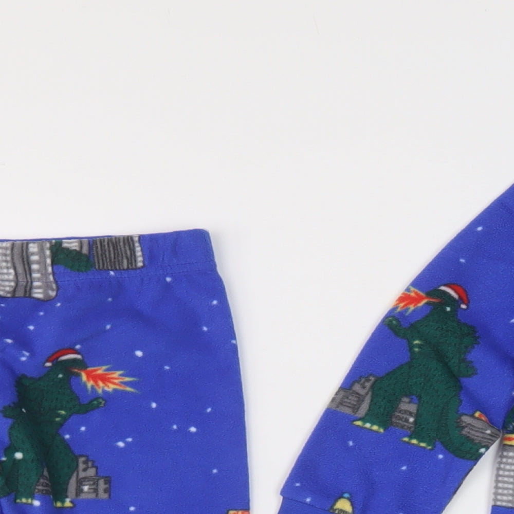 Marks and Spencer Boys Blue Geometric Cotton Pyjama Set Size 3-4 Years Pullover