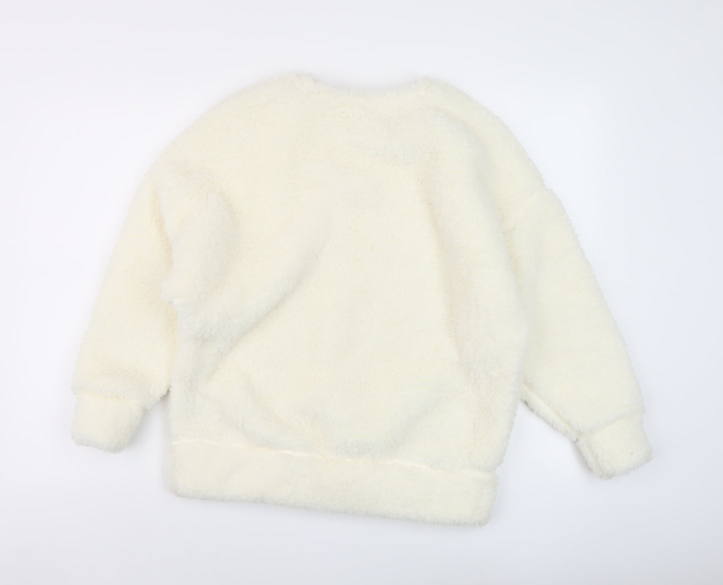 Marks and Spencer Womens Ivory Solid Polyester Kimono Pyjama Top Size 6