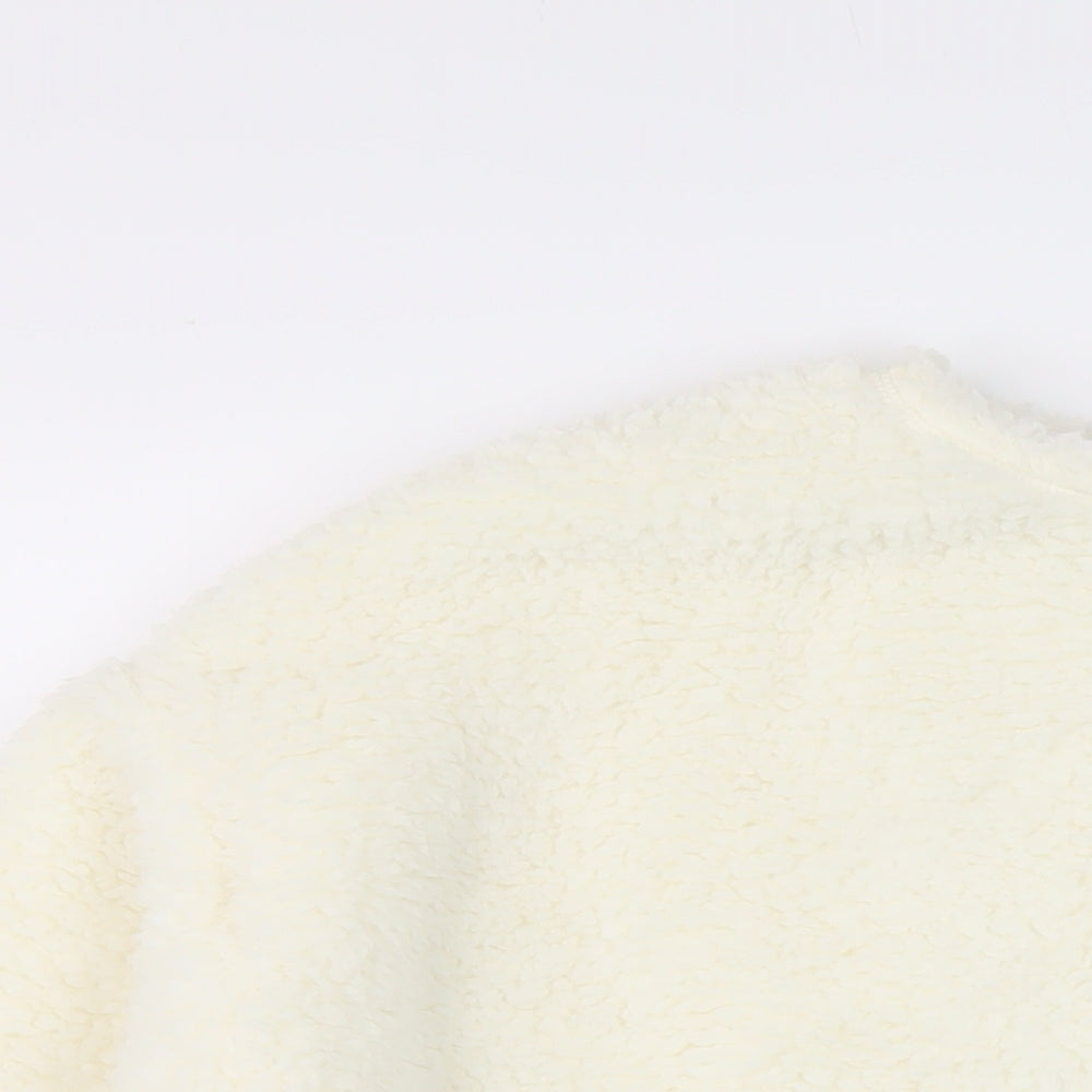 Marks and Spencer Womens Ivory Solid Polyester Kimono Pyjama Top Size 6