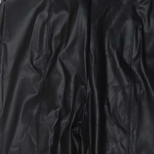 Marks and Spencer Womens Black Polyurethane Trousers Size 20 L23 in Regular