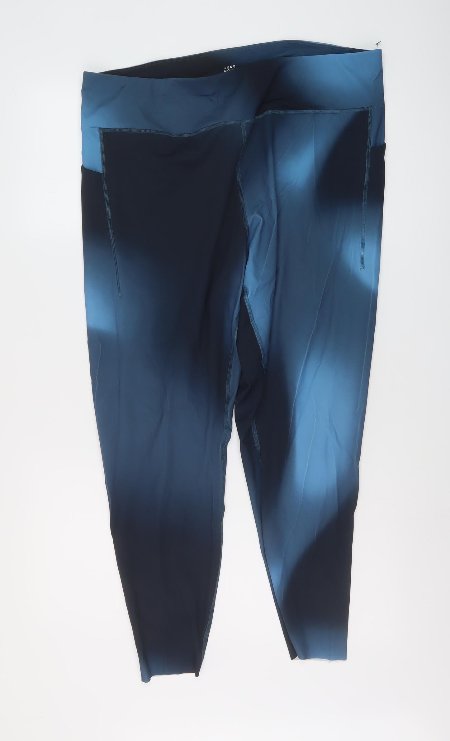 GOODMOVE Womens Blue Polyamide Capri Leggings Size 22 L26 in Regular Pullover