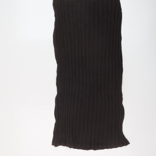 Marks and Spencer Womens Brown Polyester A-Line Skirt Size 10
