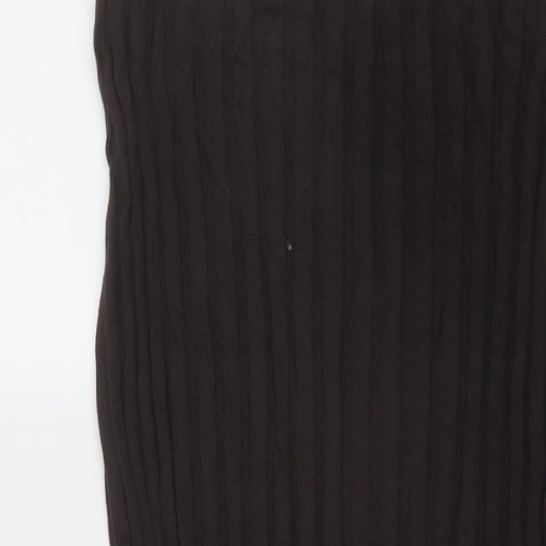 Marks and Spencer Womens Brown Polyester A-Line Skirt Size 10