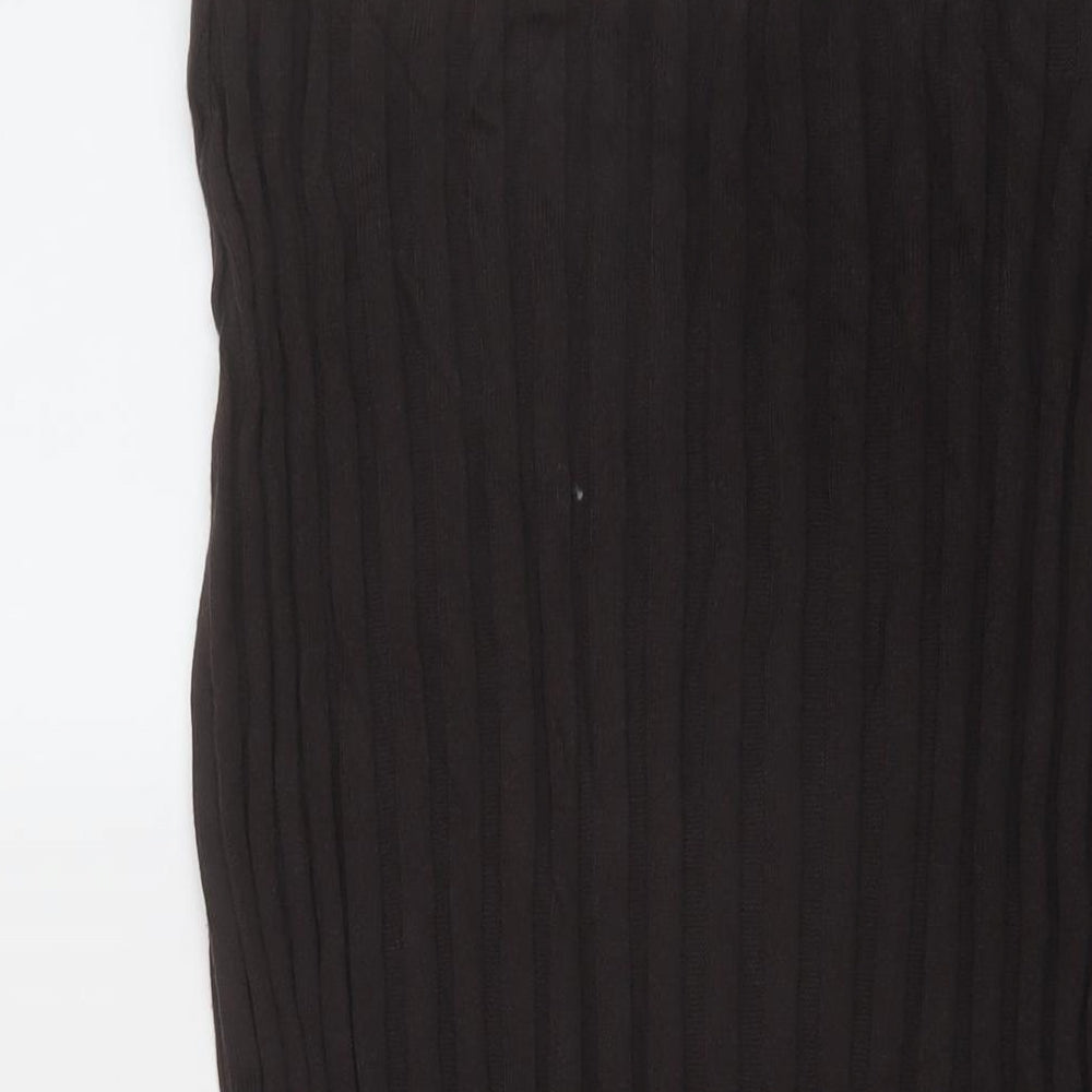 Marks and Spencer Womens Brown Polyester A-Line Skirt Size 10