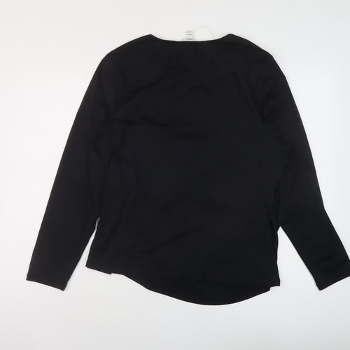 Marks and Spencer Womens Black Polyester Basic Blouse Size 22 Round Neck
