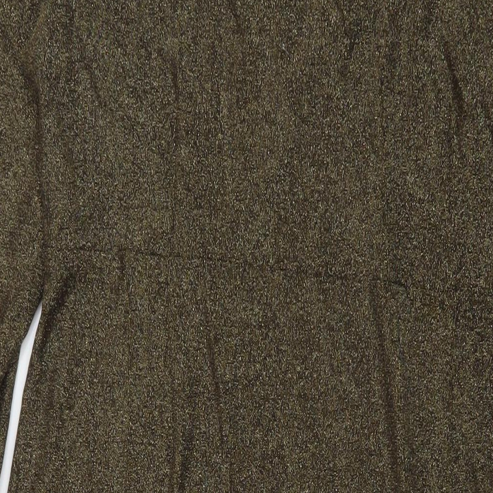 Marks and Spencer Womens Gold Polyamide A-Line Size 20 Round Neck Pullover