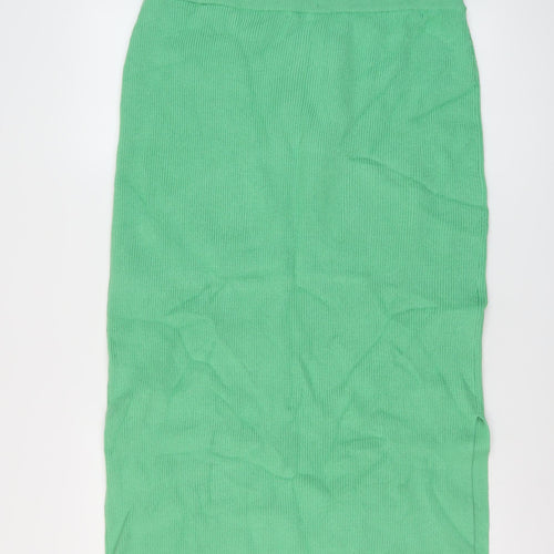 Marks and Spencer Womens Green Viscose A-Line Skirt Size L
