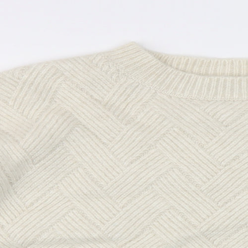 Marks and Spencer Womens Beige Crew Neck Acrylic Pullover Jumper Size L