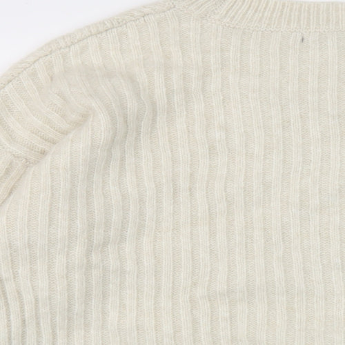 Marks and Spencer Womens Beige Crew Neck Acrylic Pullover Jumper Size L