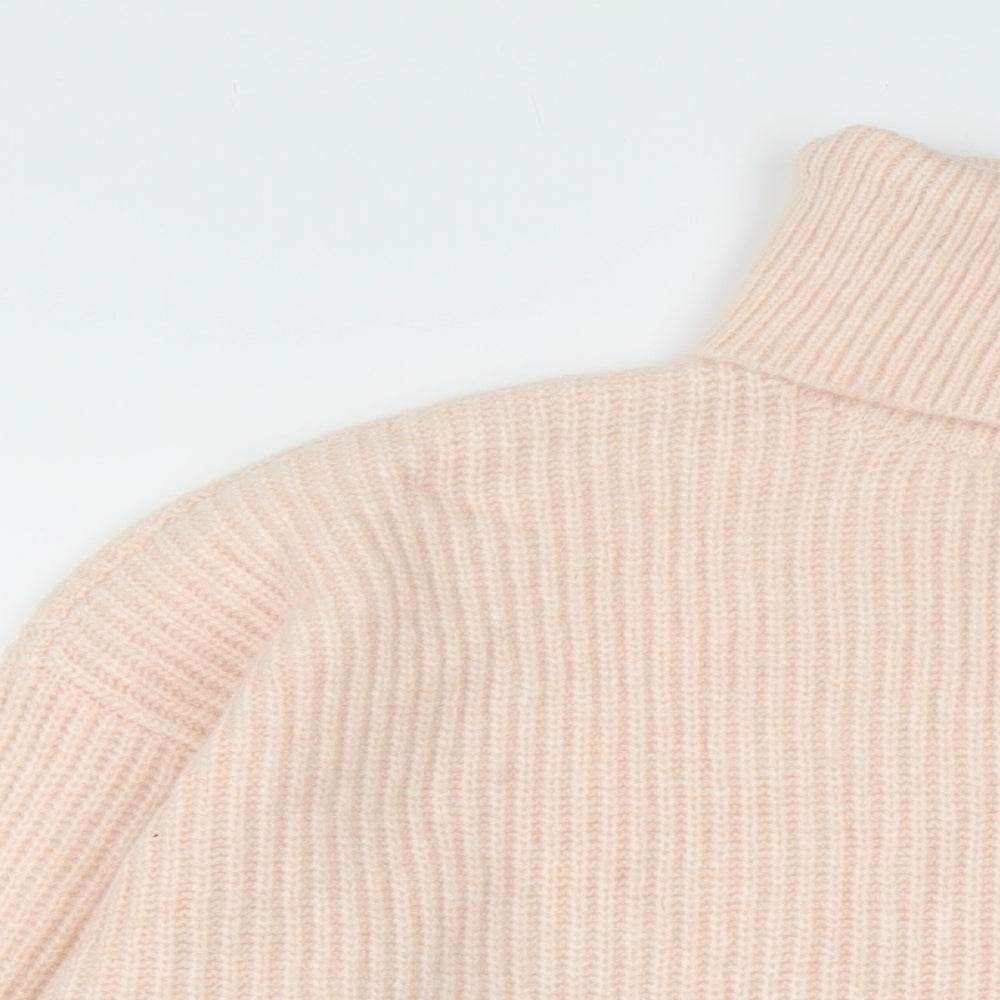 Marks and Spencer Womens Pink Roll Neck Polyamide Pullover Jumper Size XL