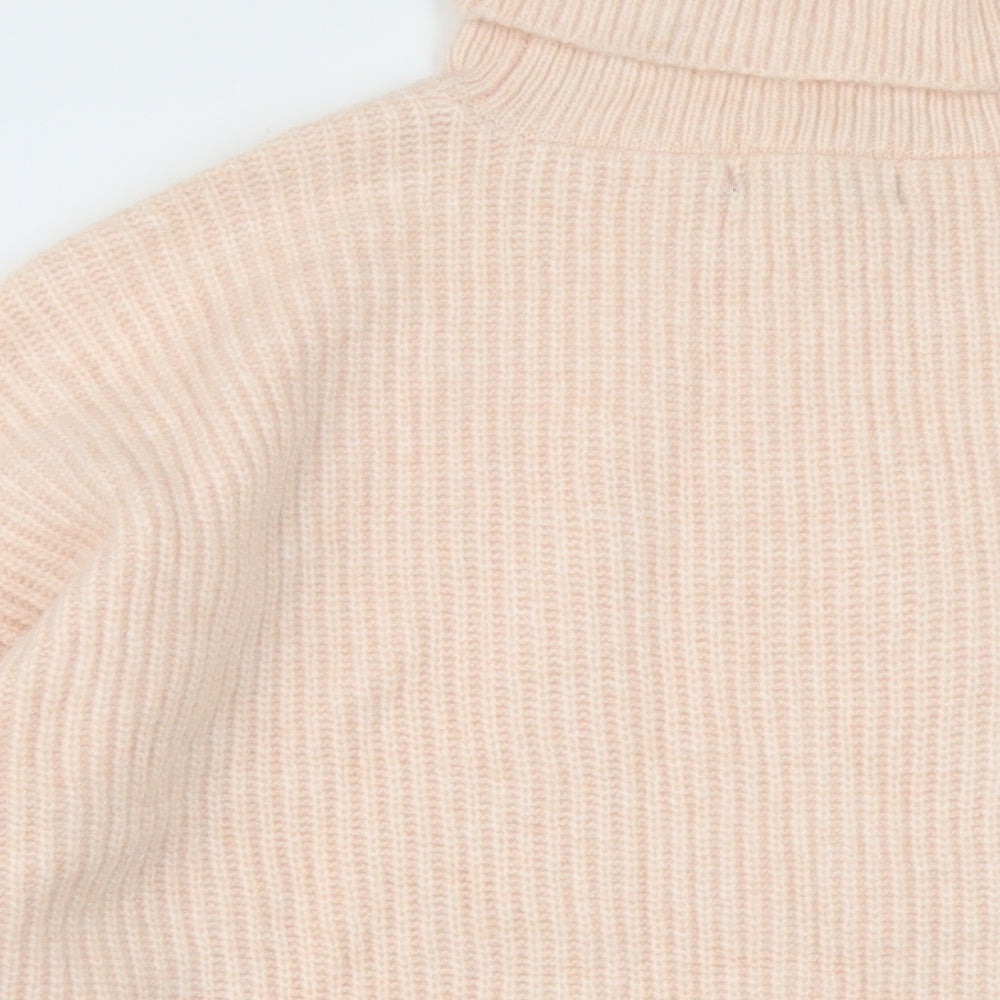 Marks and Spencer Womens Pink Roll Neck Polyamide Pullover Jumper Size XL