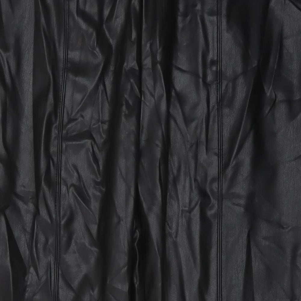 mARKS AND Womens Black Polyurethane Jegging Trousers Size 20 L29 in Regular