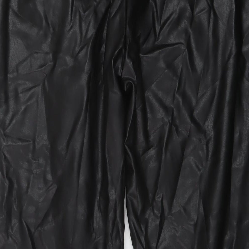 mARKS AND Womens Black Polyurethane Jegging Trousers Size 20 L29 in Regular
