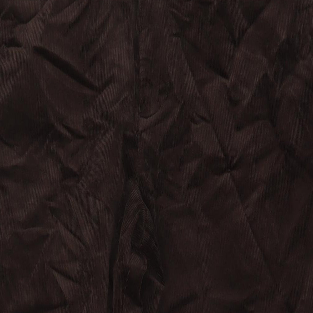 Marks and Spencer Womens Brown Cotton Trousers Size 16 L27 in Regular Button