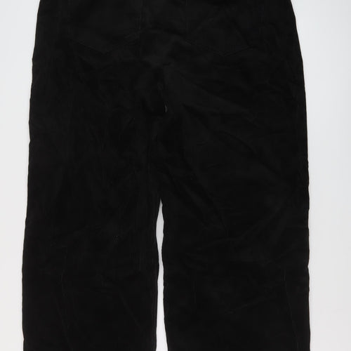 Per Una Womens Black Cotton Trousers Size 18 L30 in Regular Button