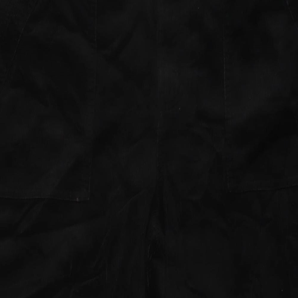 Per Una Womens Black Cotton Trousers Size 18 L30 in Regular Button