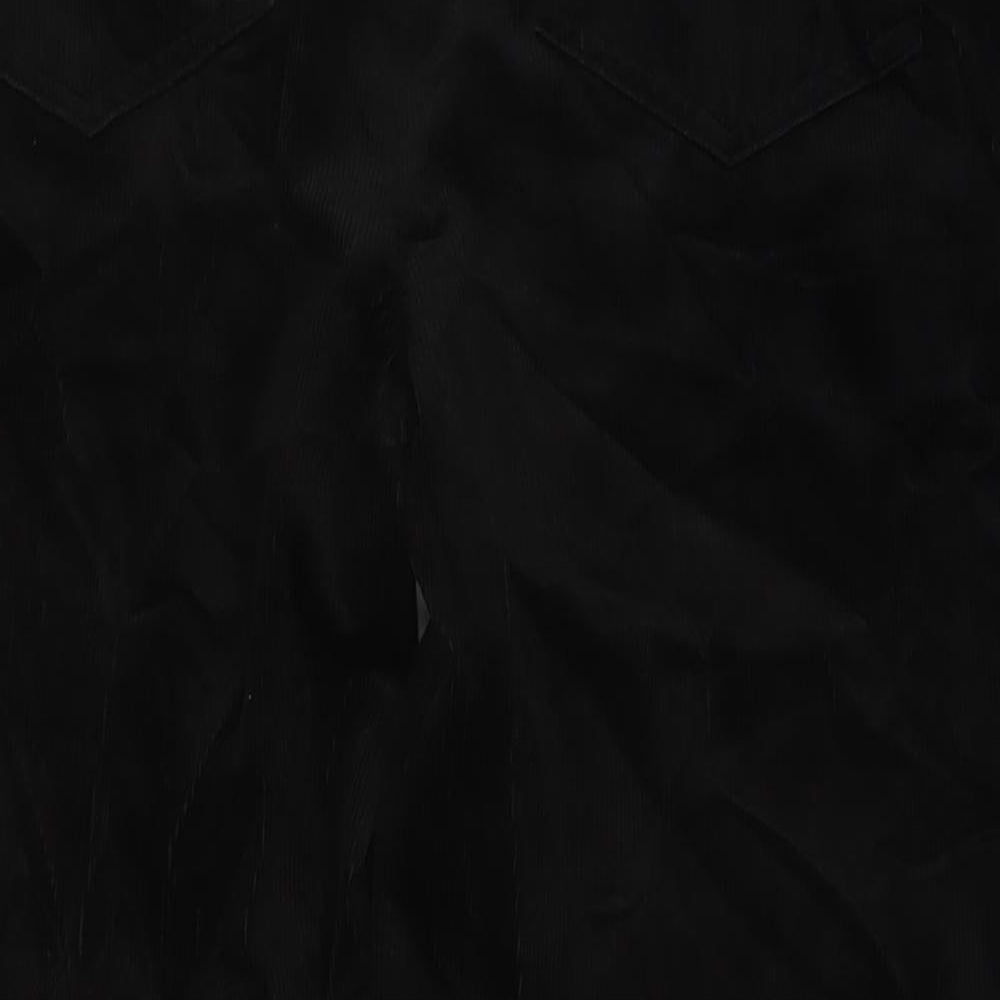 Per Una Womens Black Cotton Trousers Size 18 L30 in Regular Button