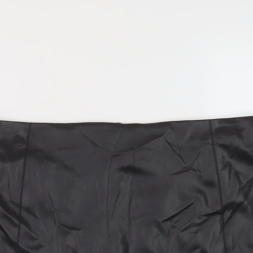 Marks and Spencer Womens Black Polyurethane Mini Skirt Size 20 Zip