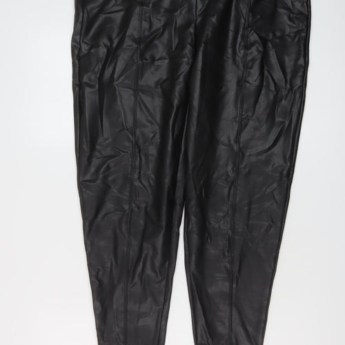 Marks and Spencer Womens Black Polyurethane Jegging Trousers Size 20 L25 in Regular