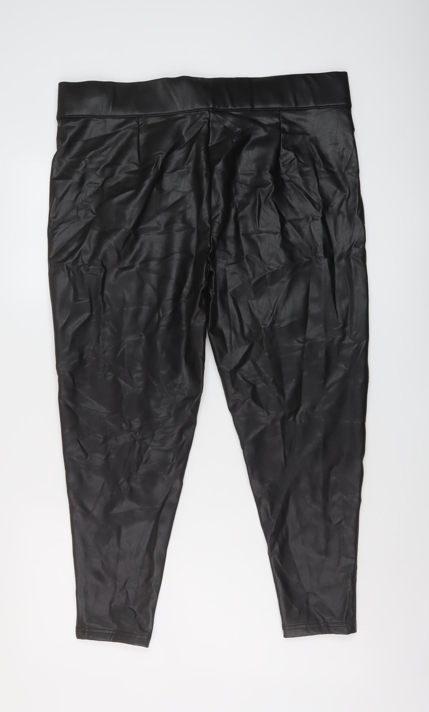 Marks and Spencer Womens Black Polyurethane Jegging Trousers Size 20 L25 in Regular