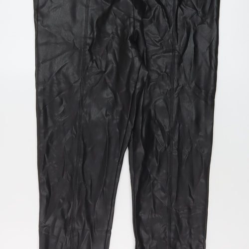 Marks and Spencer Womens Black Polyurethane Jegging Trousers Size 14 L29 in Regular