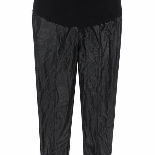 Marks and Spencer Womens Black Polyurethane Jegging Trousers Size 14 L29 in Regular