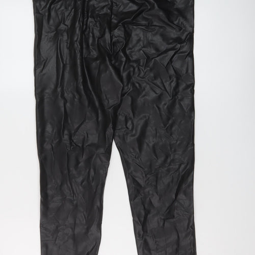 Marks and Spencer Womens Black Polyurethane Jegging Trousers Size 14 L29 in Regular