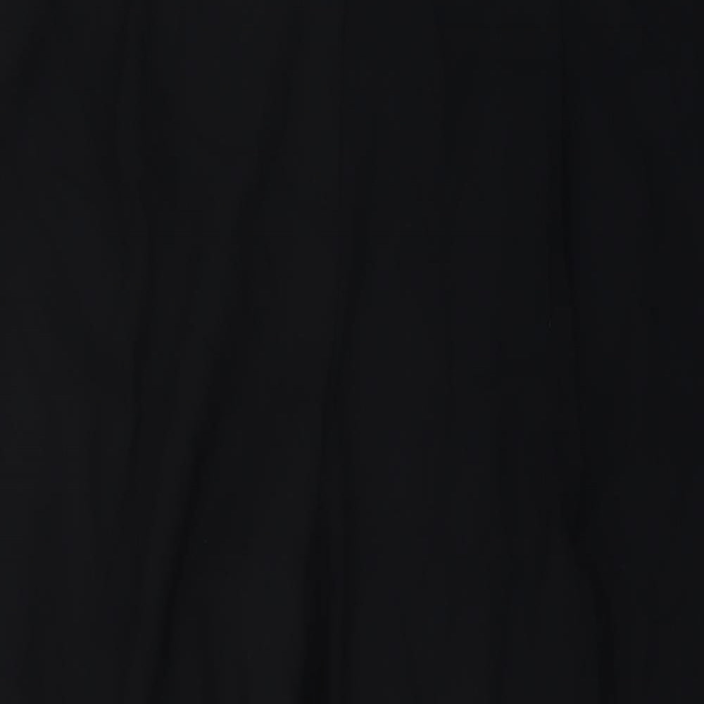 Marks and Womens Black Polyester Trousers Size 18 L29 in Regular Hook & Eye