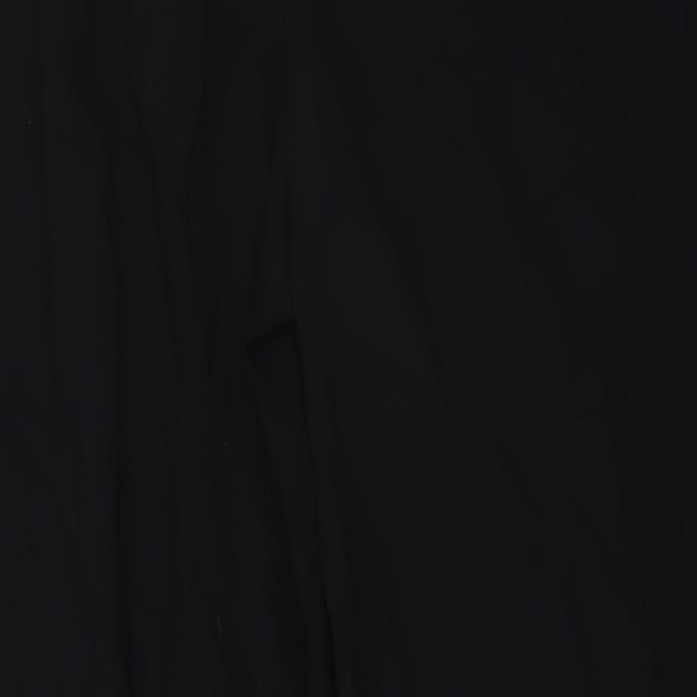 Marks and Womens Black Polyester Trousers Size 18 L29 in Regular Hook & Eye