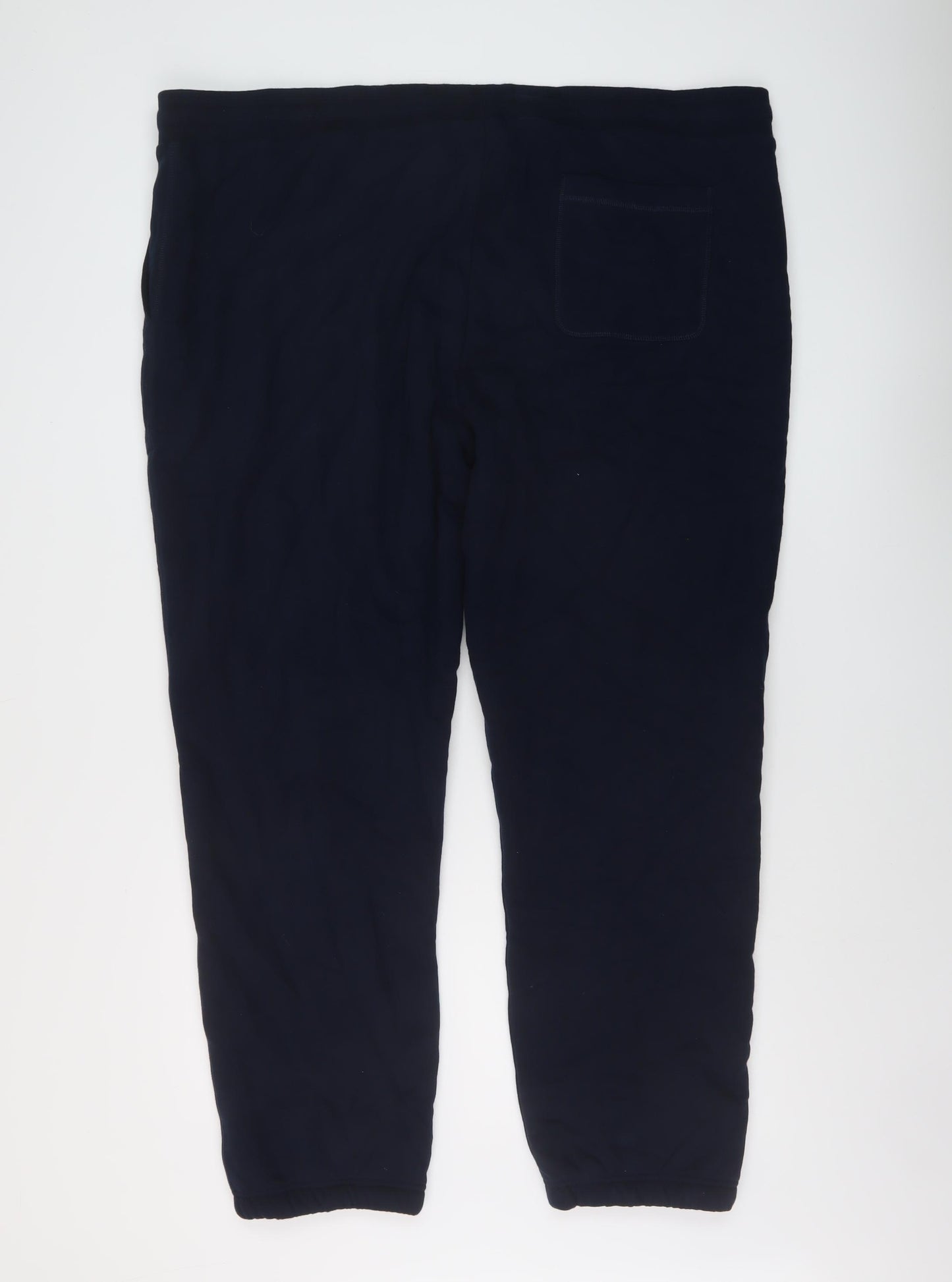 Marks and Spencer Mens Blue Cotton Sweatpants Trousers Size 3XL L29 in Regular Drawstring