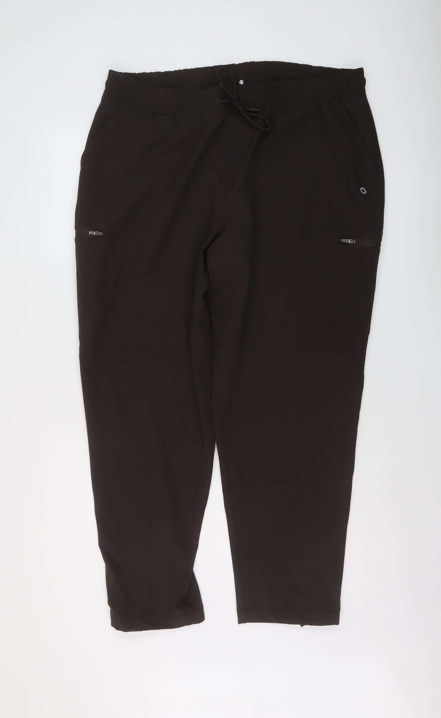 GOODMOVE Womens Brown Polyester Sweatpants Trousers Size 20 in L29 in Regular Drawstring