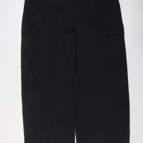 Marks and Spencer Womens Black Polyester Trousers Size 20 L28 in Regular Hook & Eye