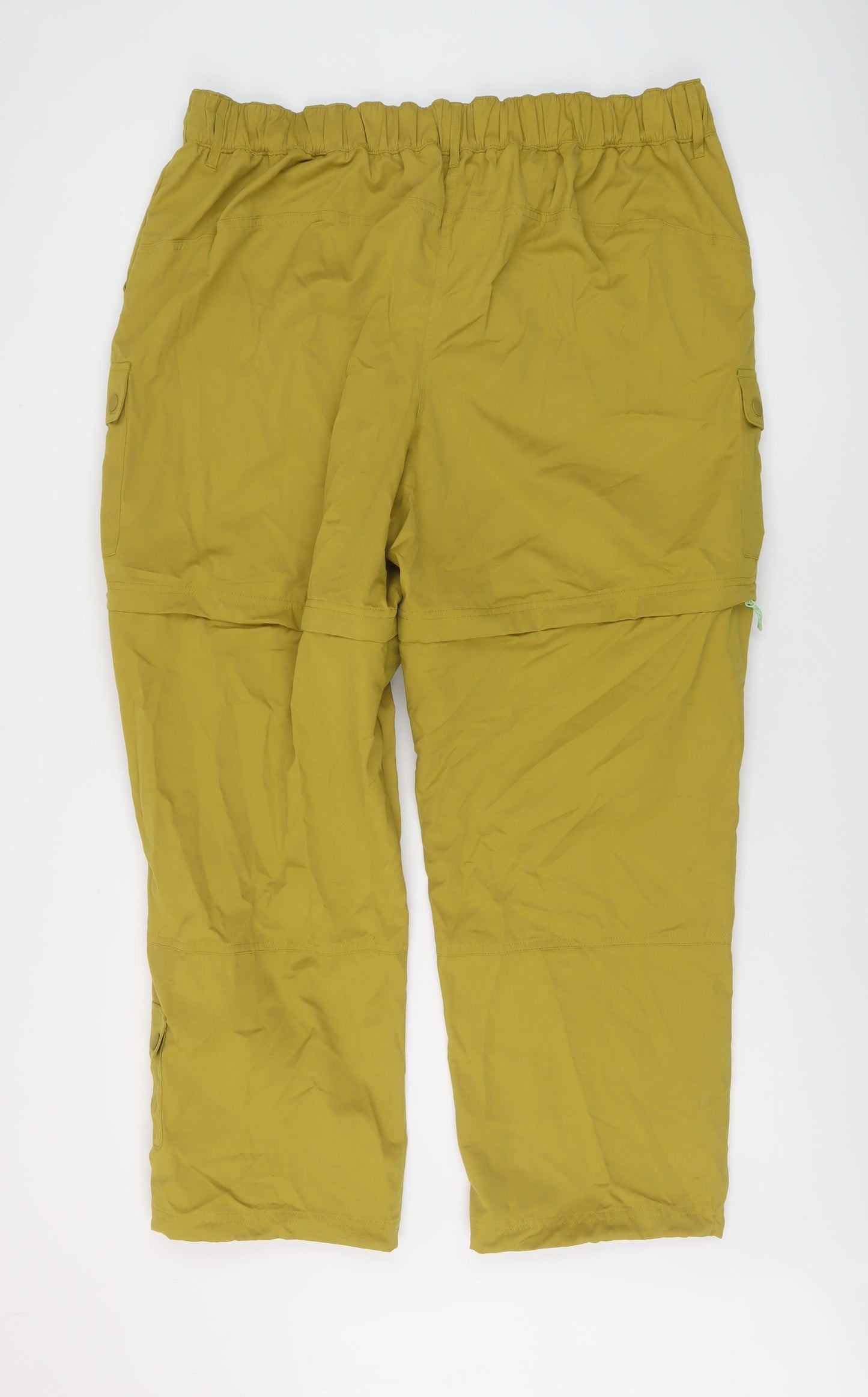 GOODMOVE Womens Yellow Polyester Cargo Trousers Size 20 L29 in Regular Snap