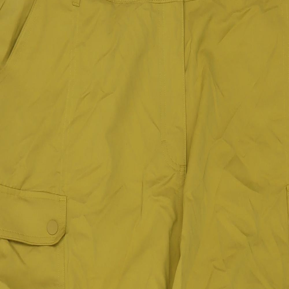 GOODMOVE Womens Yellow Polyester Cargo Trousers Size 20 L29 in Regular Snap