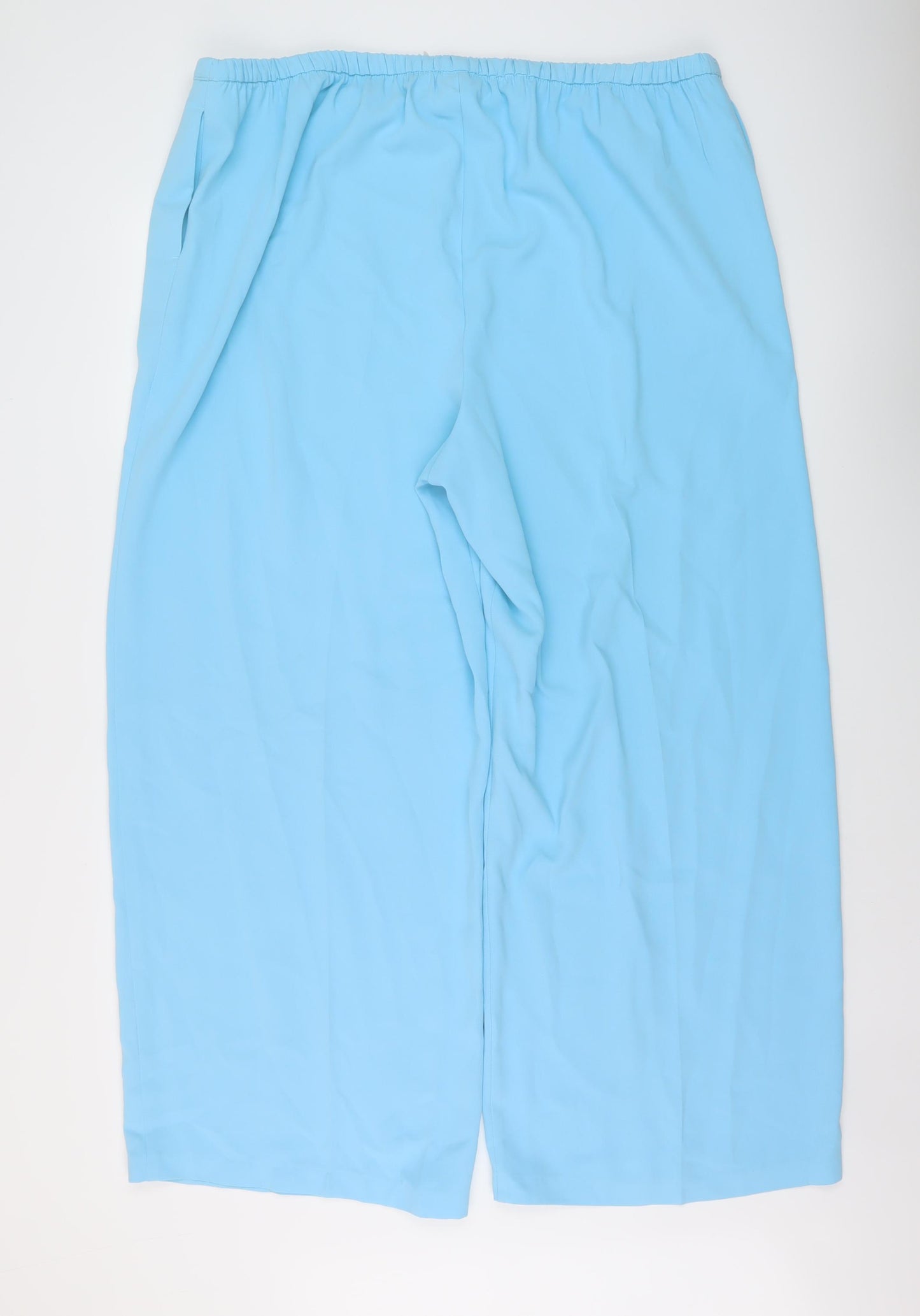 Marks and Spencer Womens Blue Polyester Trousers Size 22 L29 in Regular Drawstring