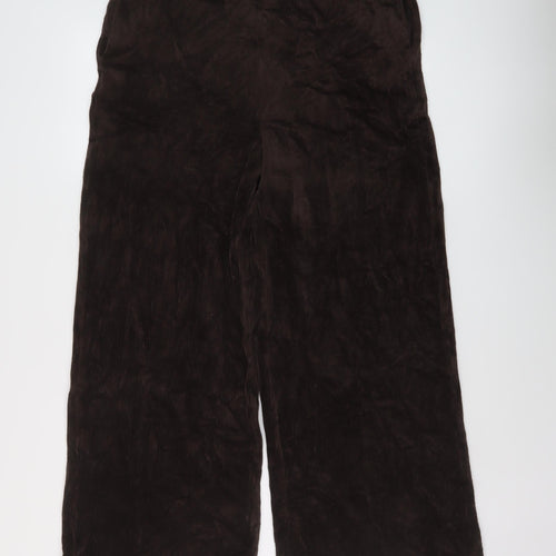 Marks and Spencer Womens Brown Cotton Trousers Size 18 L27 in Regular