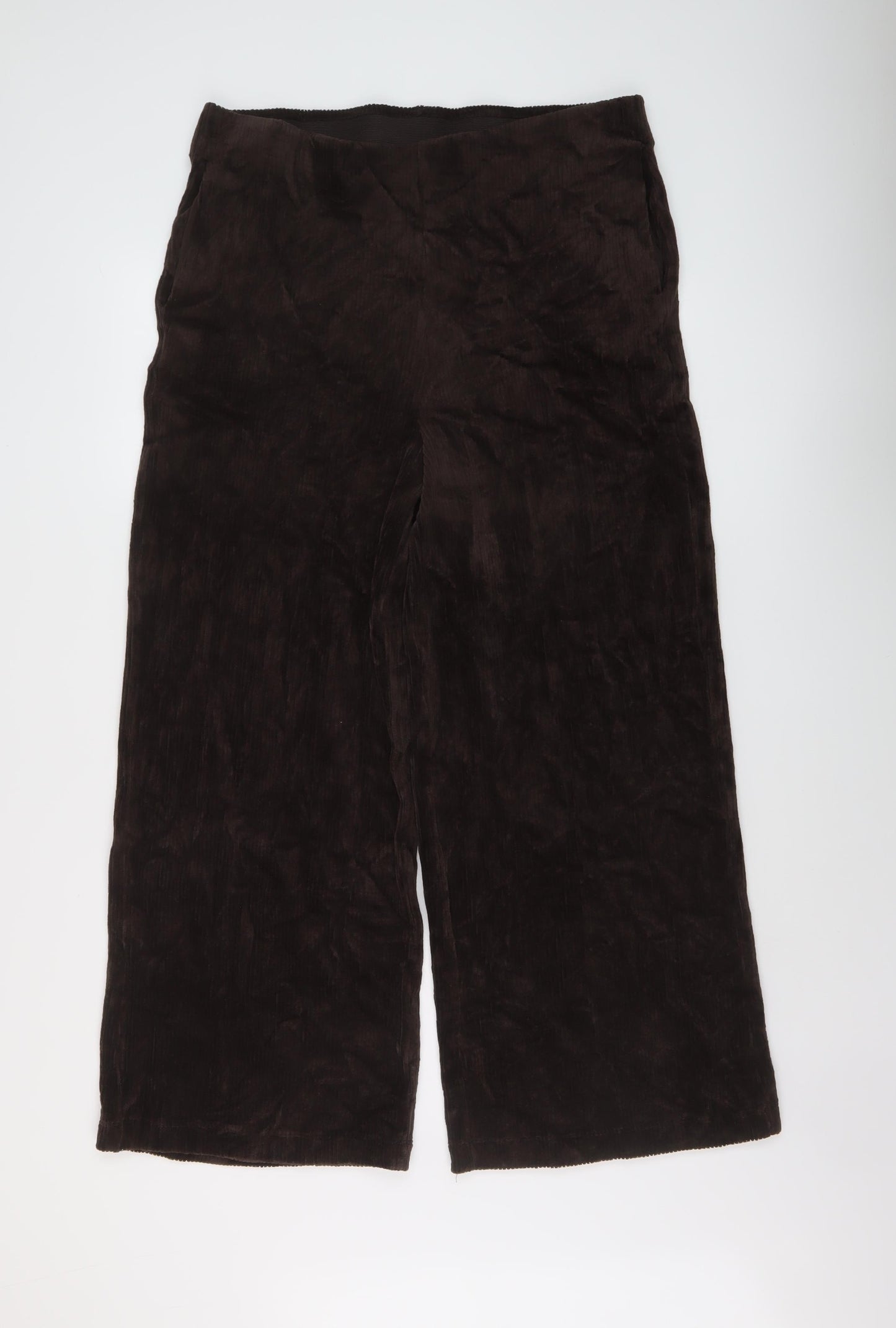 Marks and Spencer Womens Brown Cotton Trousers Size 18 L27 in Regular