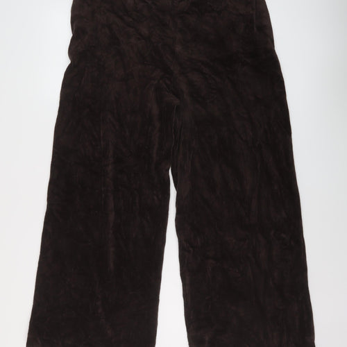 Marks and Spencer Womens Brown Cotton Trousers Size 18 L27 in Regular