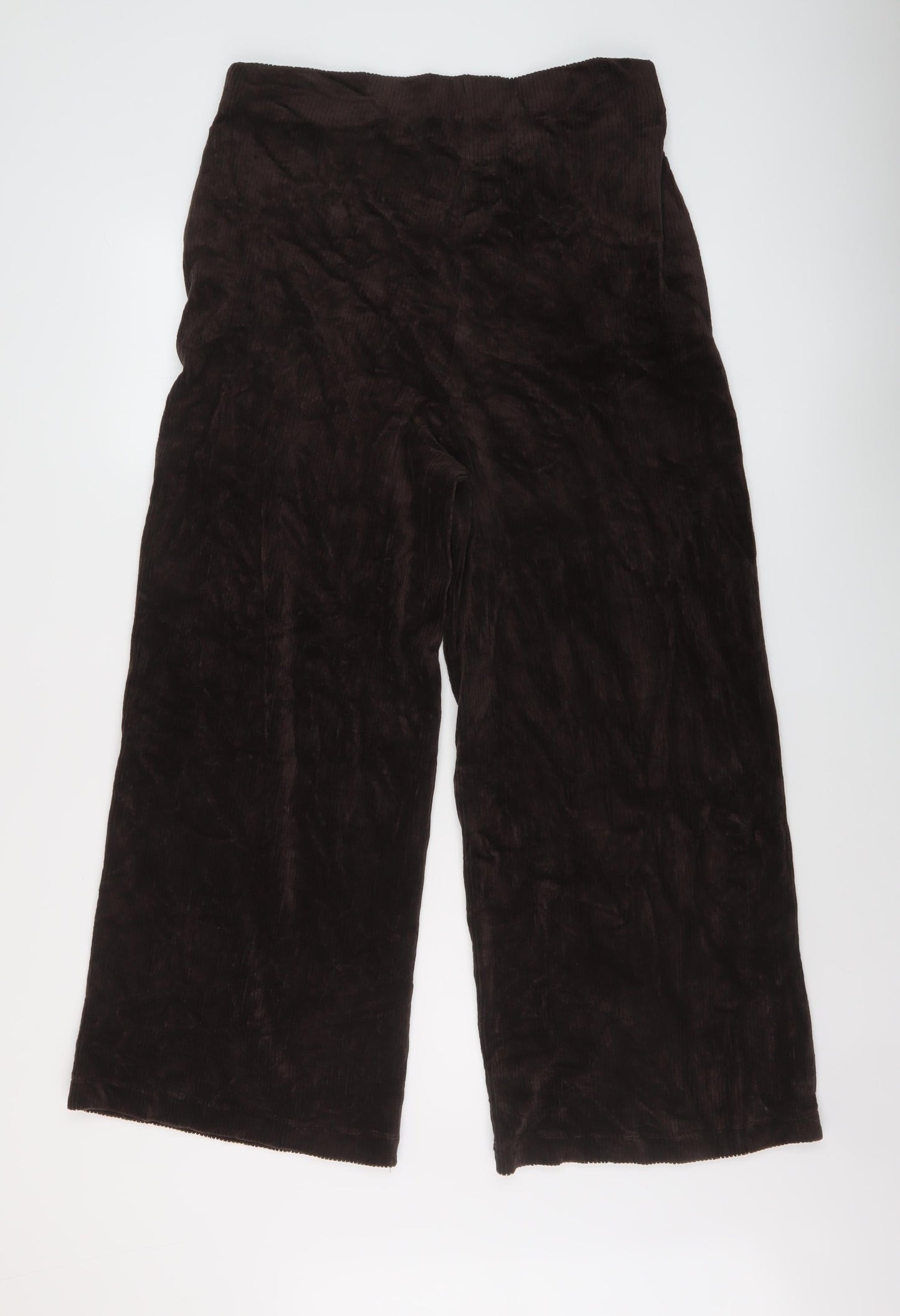 Marks and Spencer Womens Brown Cotton Trousers Size 18 L27 in Regular