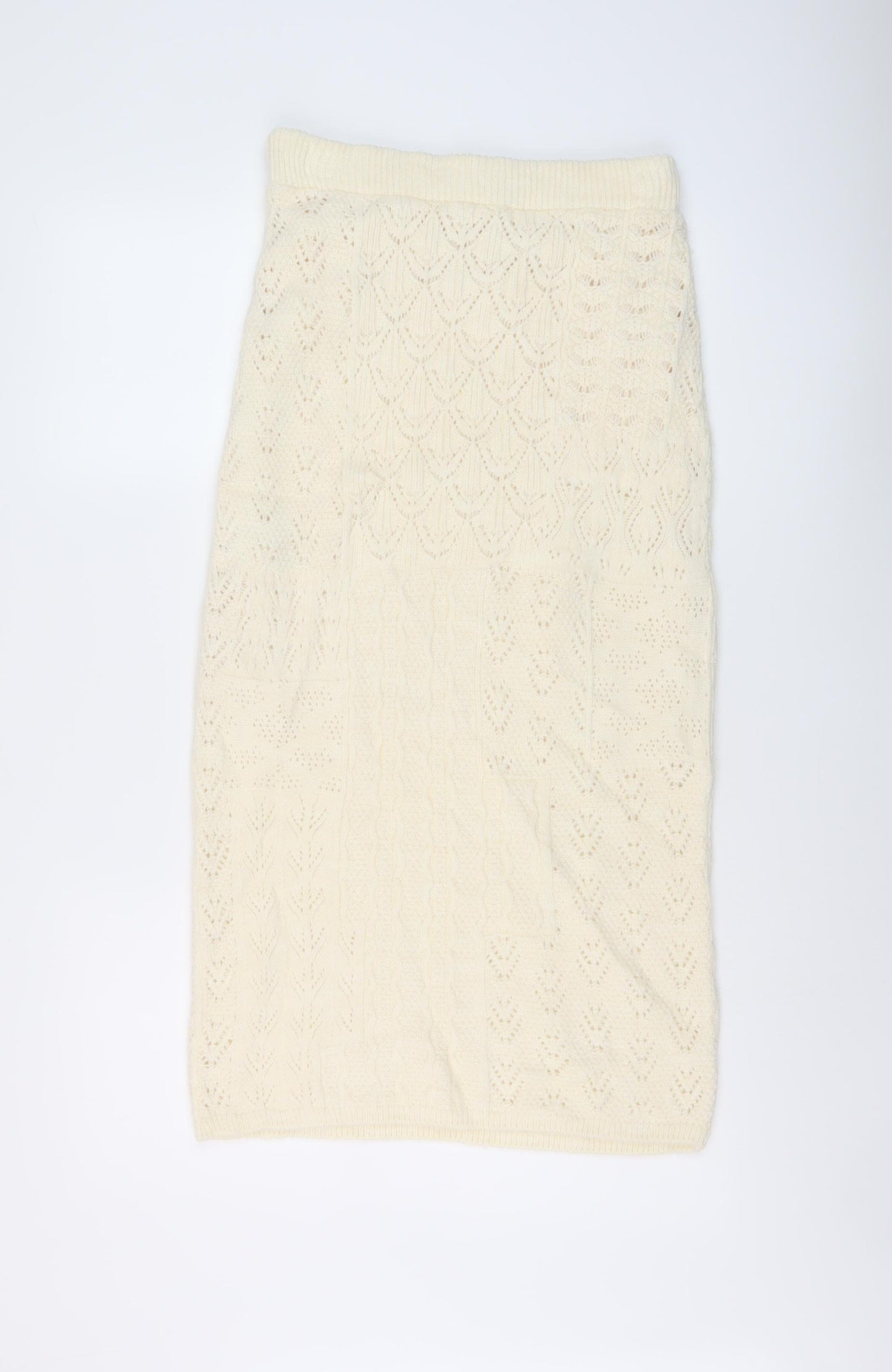Marks and Spencer Womens Ivory Acrylic Straight & Pencil Skirt Size S