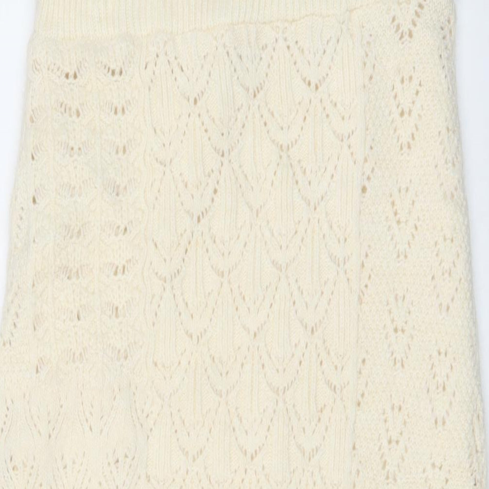 Marks and Spencer Womens Ivory Acrylic Straight & Pencil Skirt Size S