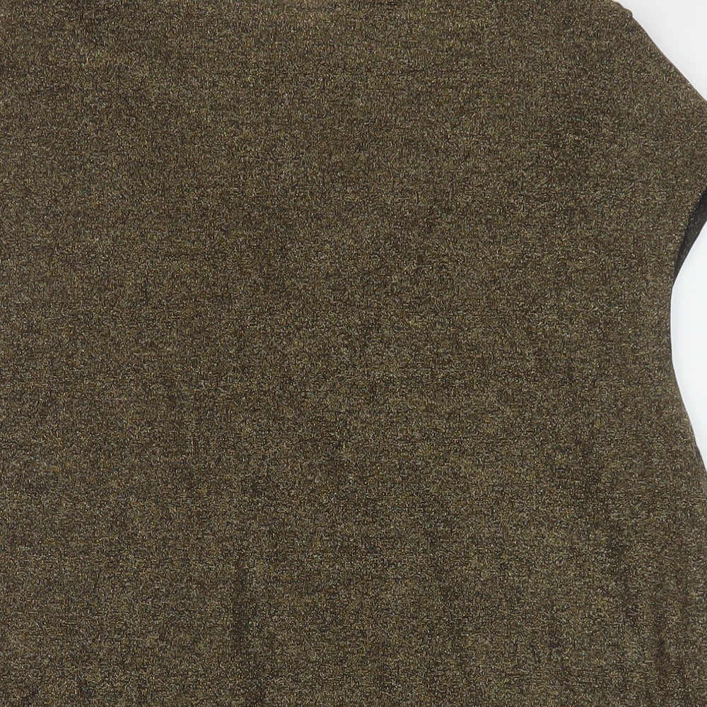 Marks and Spencer Womens Gold Polyamide Basic Blouse Size 20 V-Neck