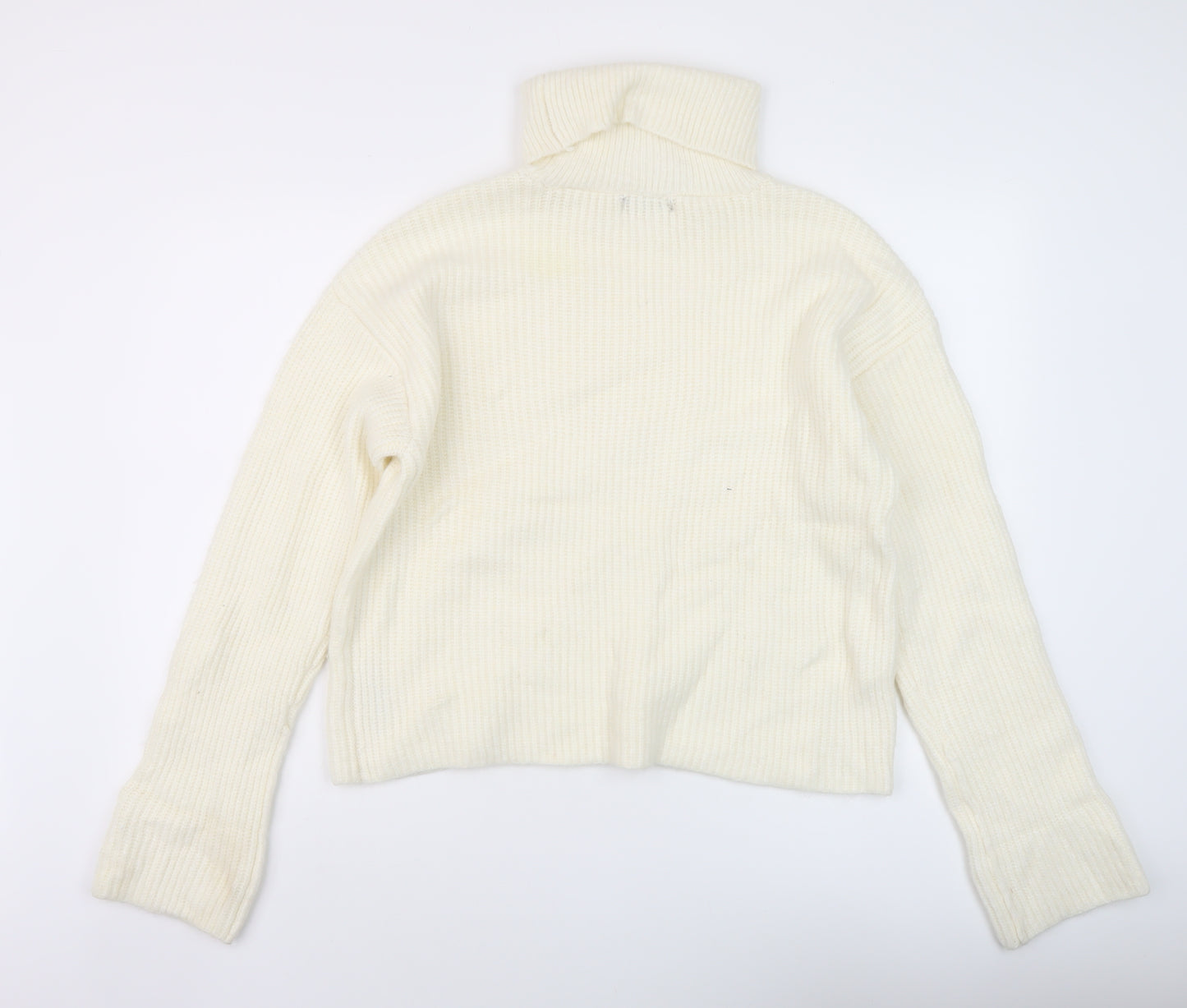 Marks and Spencer Womens Ivory Roll Neck Polyamide Pullover Jumper Size M
