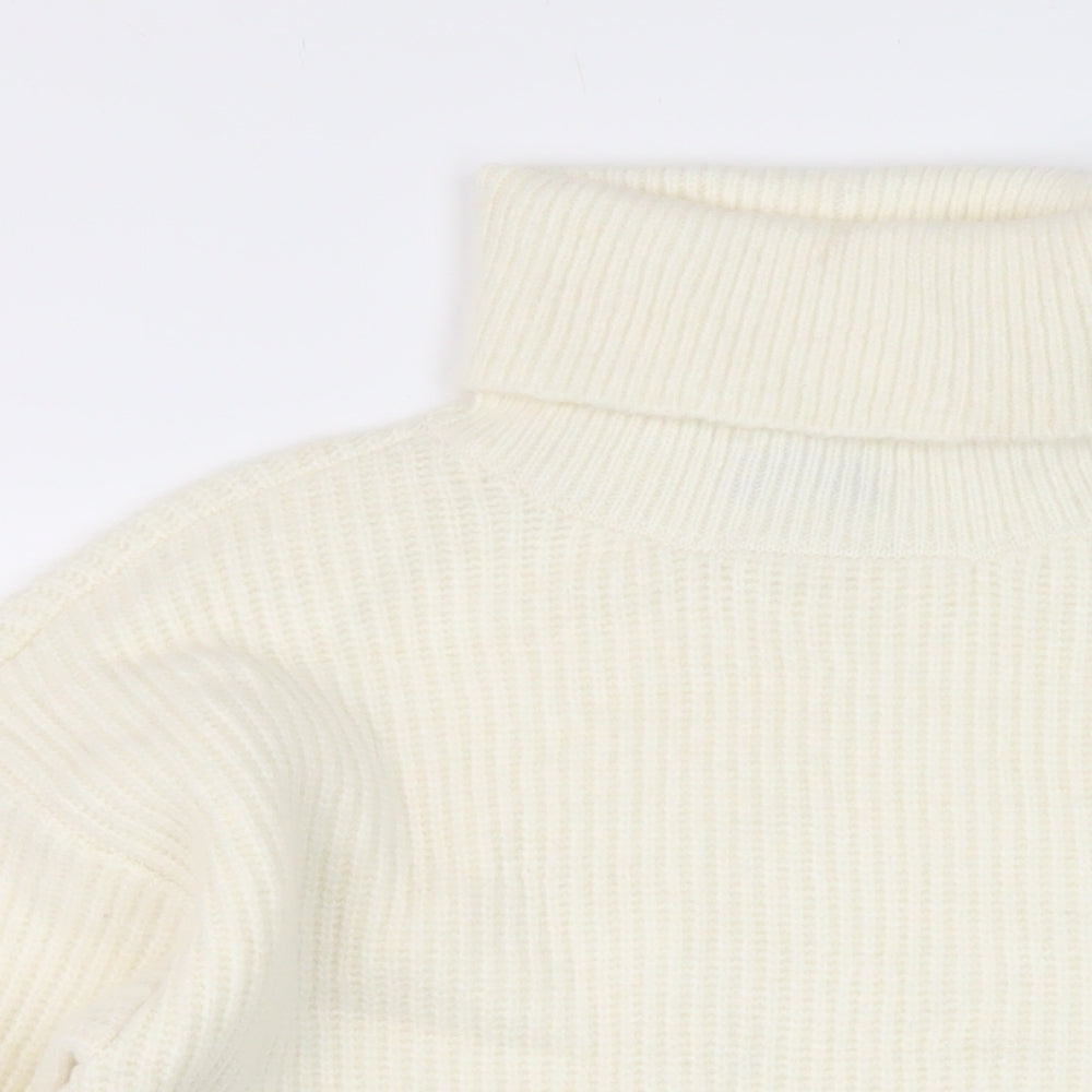 Marks and Spencer Womens Ivory Roll Neck Polyamide Pullover Jumper Size M