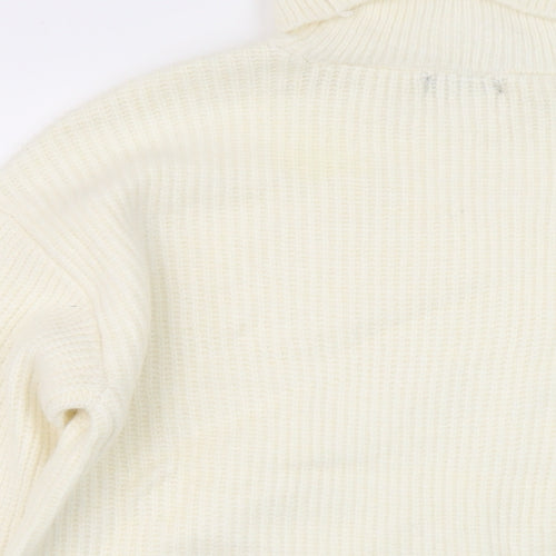 Marks and Spencer Womens Ivory Roll Neck Polyamide Pullover Jumper Size M