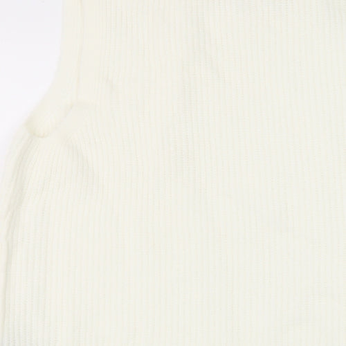 Marks and Spencer Womens Ivory Mock Neck Polyester Vest Jumper Size M