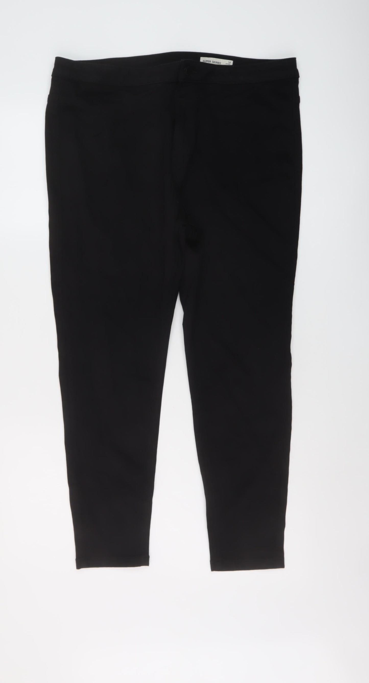 Marks and Spencer Womens Black Cotton Skinny Jeans Size 18 L25 in Regular Button